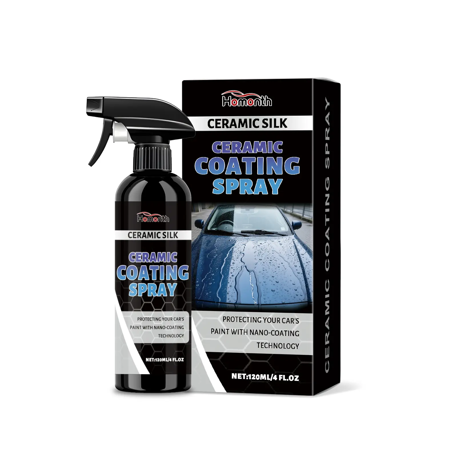 Automotive Ceramic Coating Spray for Paint Care - Zirconia & Glass Cellulose Nano-Coating Formula, Shine Wet Waxes, Anti-Fade, Protects Paint, Non-Damaging Surface Maintenance, Shake Before Use