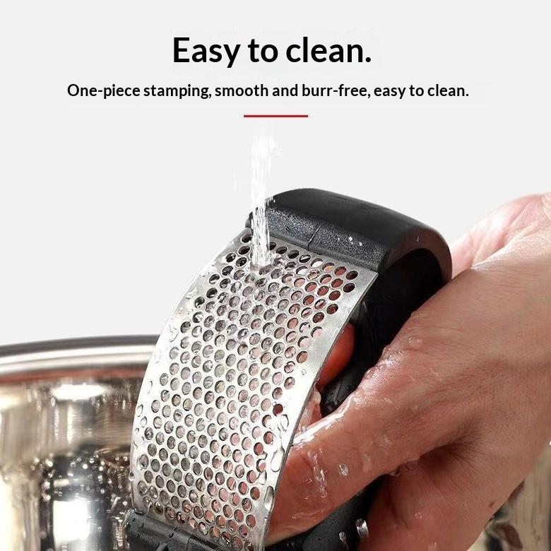 Multifunctional Handheld Garlic Press, Thickened Stainless Steel Garlic Crusher, Easy Clean Kitchen Gadget for Mashing Garlic & Ginger