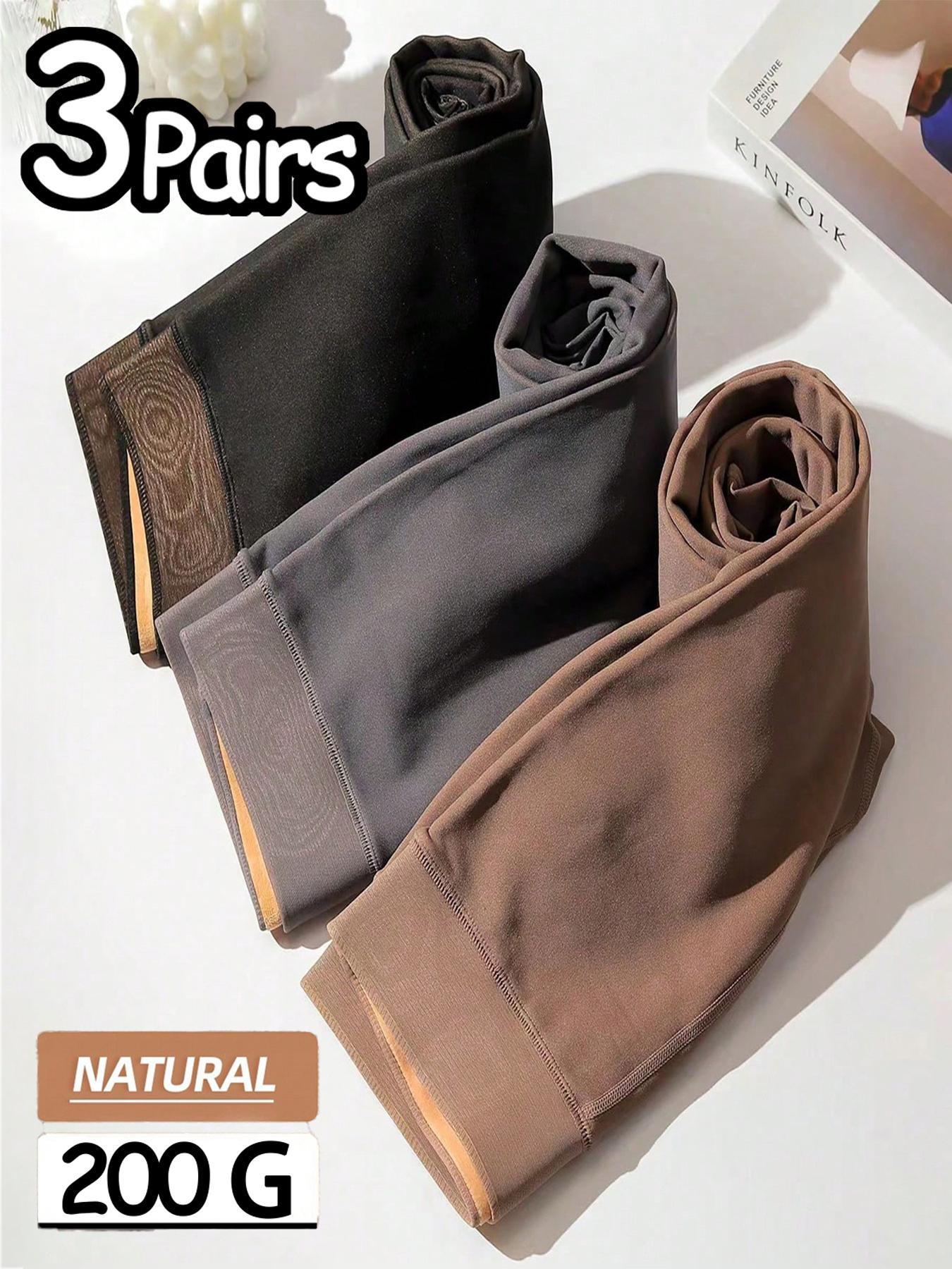 Women's Solid Color Heart Print Thermal Lined Tights, Casual Comfy Warm Pantyhose for Fall & Winter, Women's Tights for Daily Wear