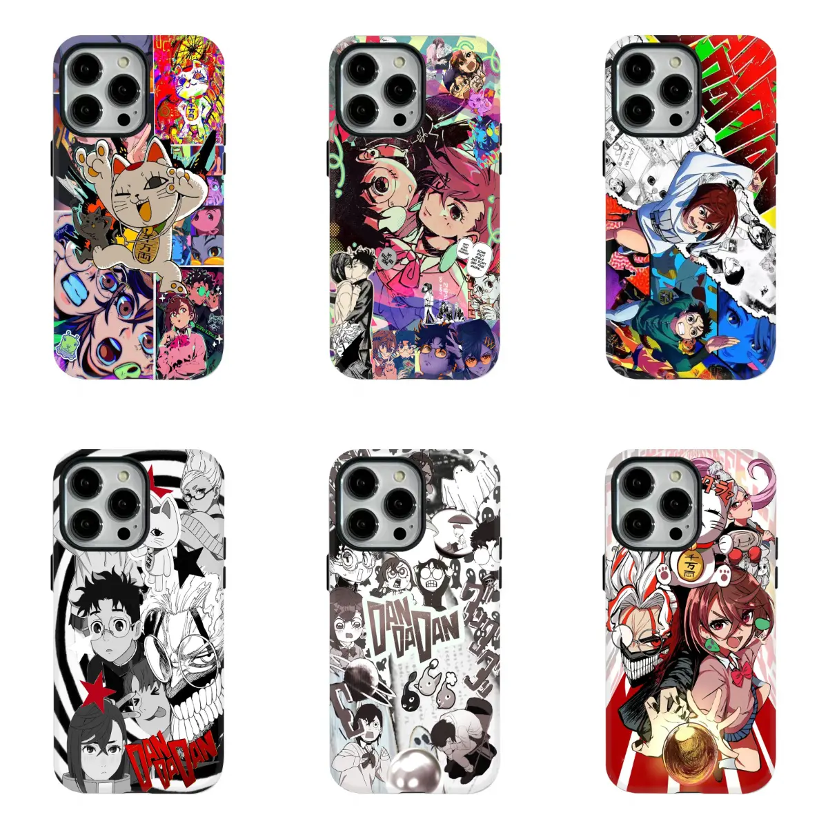 Fashion Anime Dandadan Cool Colorful Y2K Shockproof Glossy Phone Case for iPhone 11 12 13 14 15 16 17 Pro Max Plus Air Holiday Trendy Gift Protection