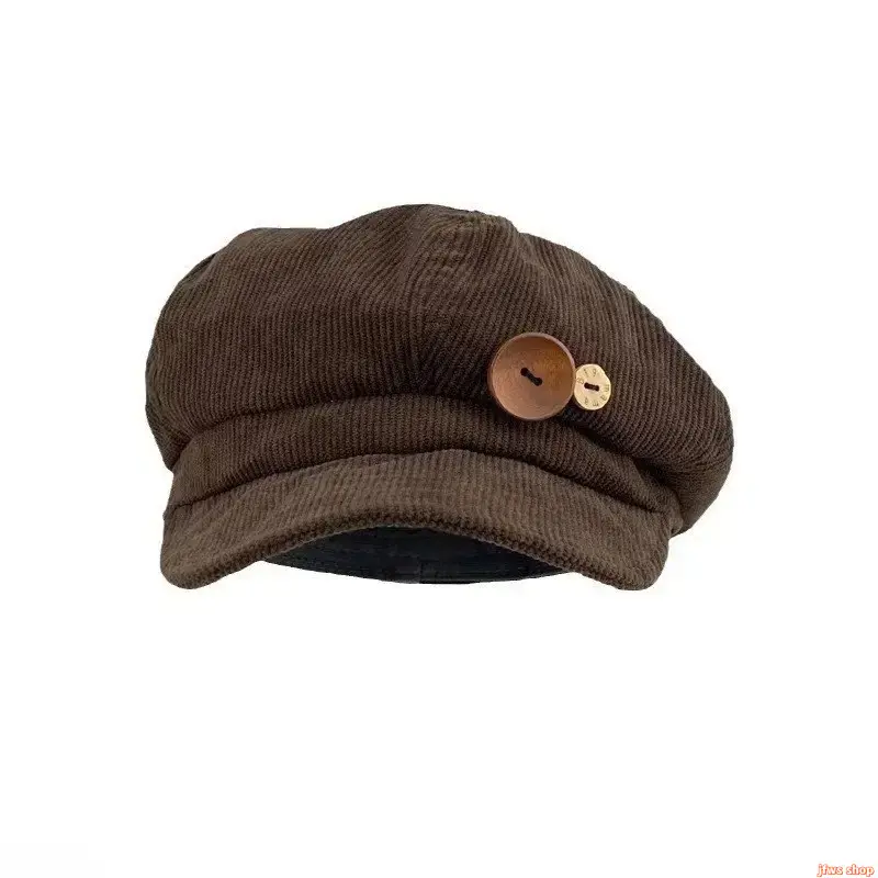 2026 New Unisex Vintage Octagonal Beret Hat for Women Men with Japanese Style Button Top Baker Boy Newsboy Cap Soft Flannel Lightweight Comfortable Fall Winter Casual Artist Hat Streetwear Travel Photoshoot Outdoor Camping Daily Wear Gift US Design homede