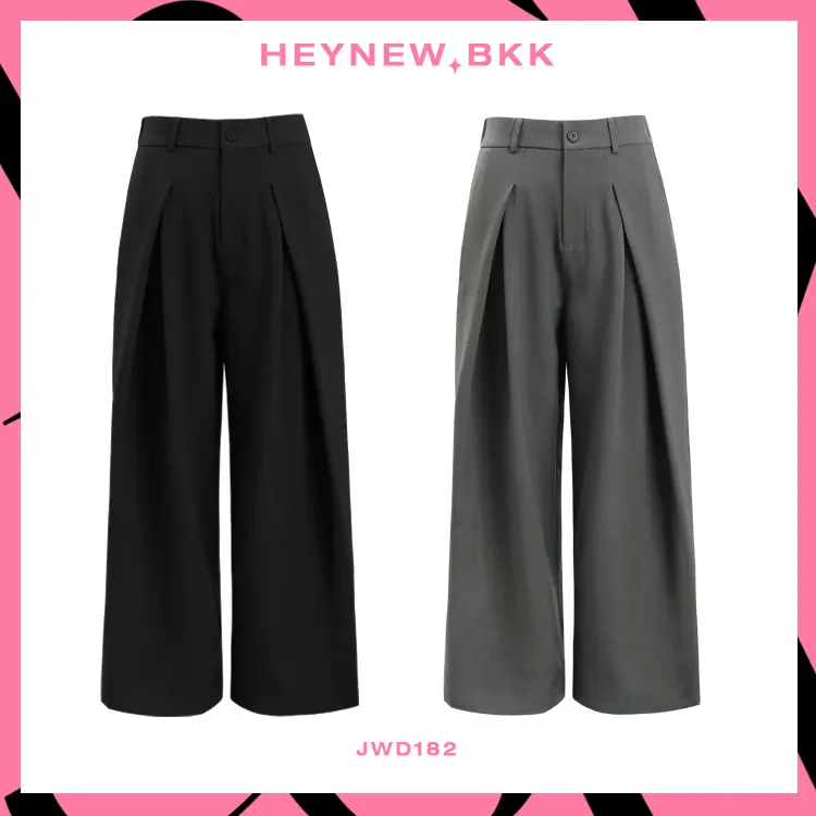 [JWD182] Wide Leg Pants with 3D Design – Unisex Style, Sleek and Stylish with a Flattering Dimension Effect, Helps Camouflage the Silhouette for a Tall and Lean Look, Enhances Your Cool and Expensive Image