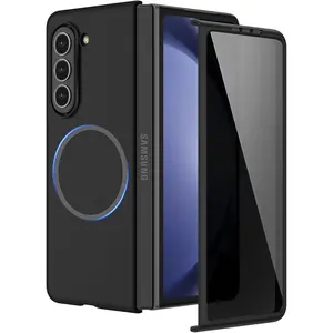 Magnetic Case for Z Fold 5, with Privacy Screen Protector, Z Fold 5 Case [Compatible with MagSafe], Slim Thin Protective Full Body Phone Cover for Samsung Galaxy Z Fold 5 5G, Black