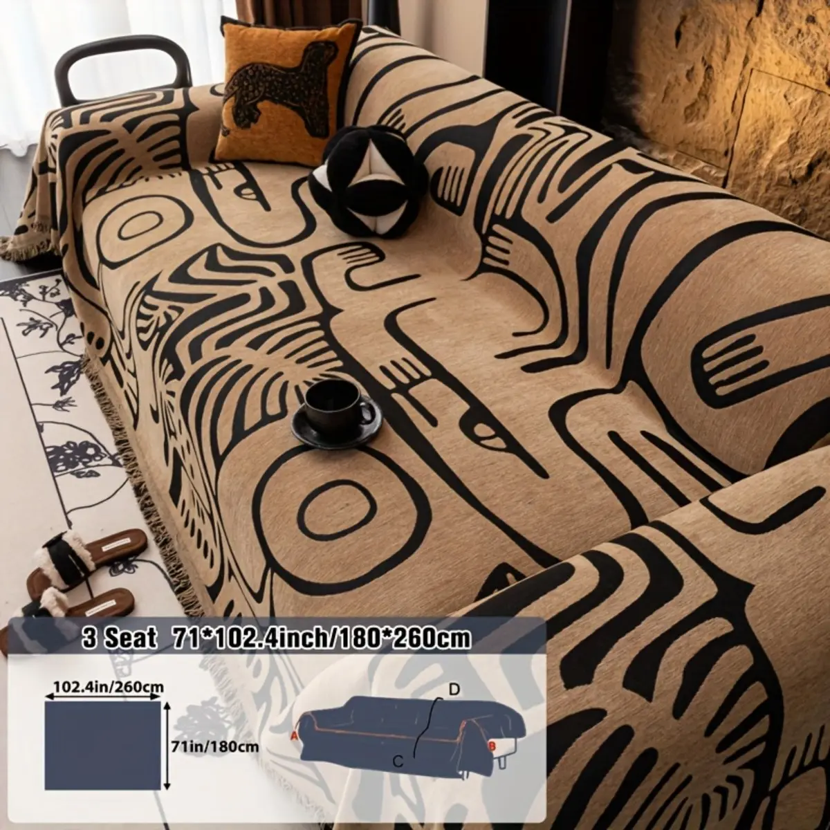 1 pc All-Season Sofa Cover, Protects Sectional & Straight Sofas; Outdoor Seat Cushion Fits 1/2/3/4-Seater Couches