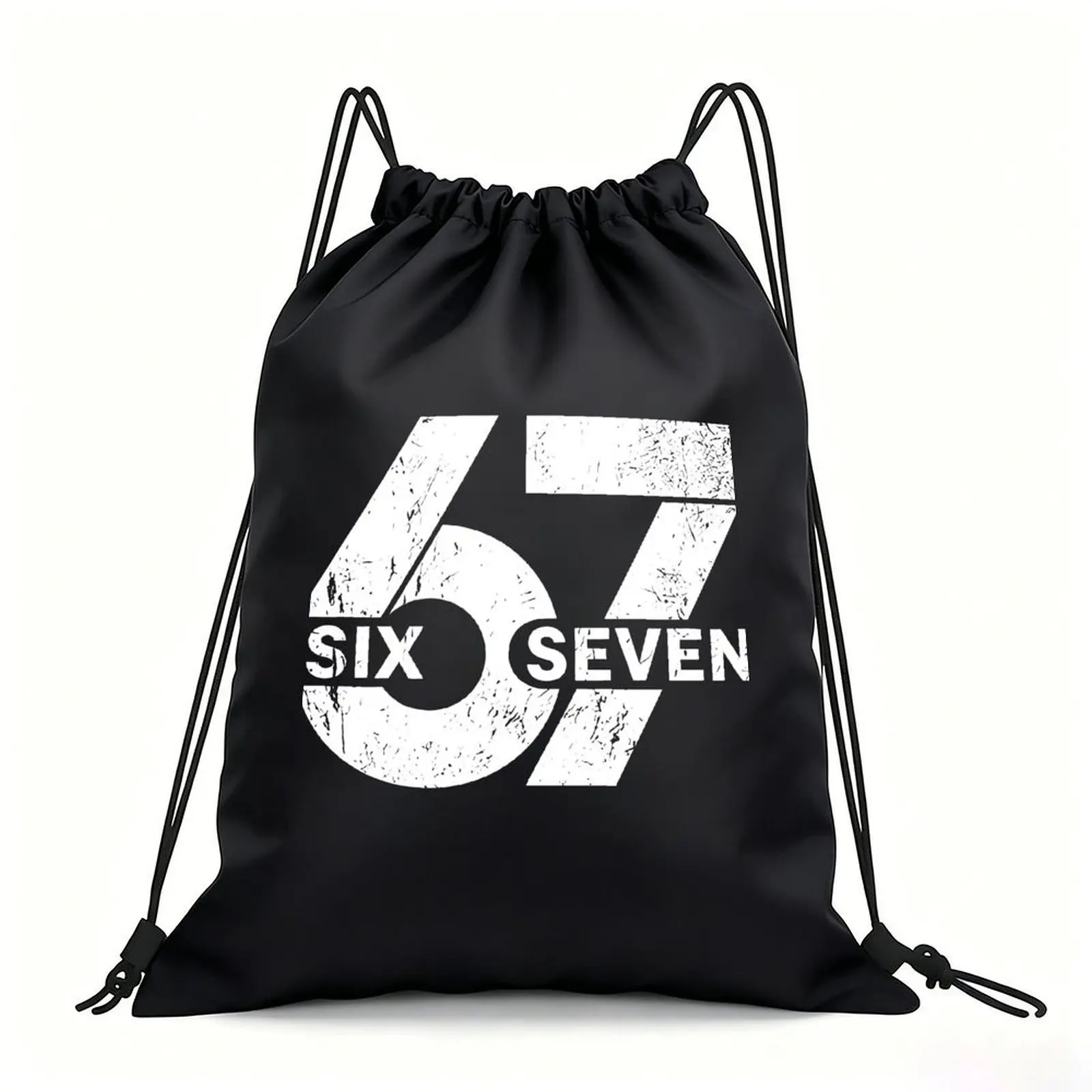 Portable Drawstring Sack Bag with Custom Graphic Print, Waterproof Polyester String Backpack for Gym Workout Swimming Hiking
