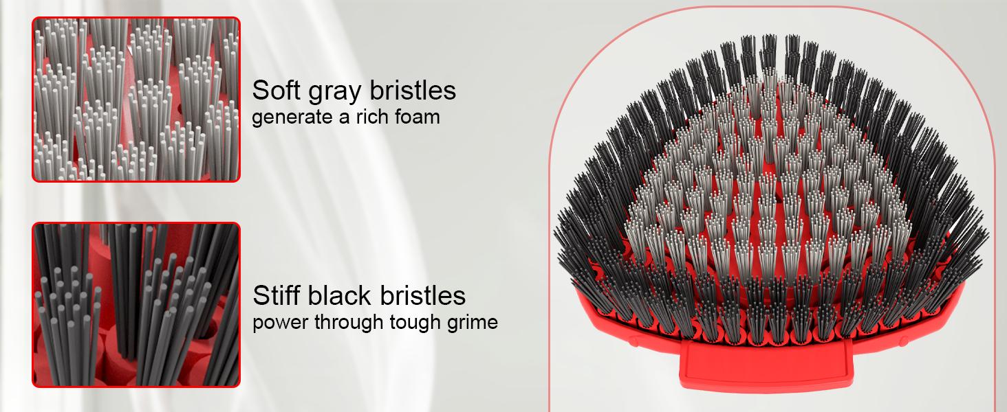 2 Pack Upgrade Scrub Brush Replace Heads Compatible with O Cedar EasyWring 1 Tank Spin Mop,Mop Replacement Scrubber Head Brush,Floor Cleaning Brush,More Layers of Bristles for Bathroom, Deck, Kitchen