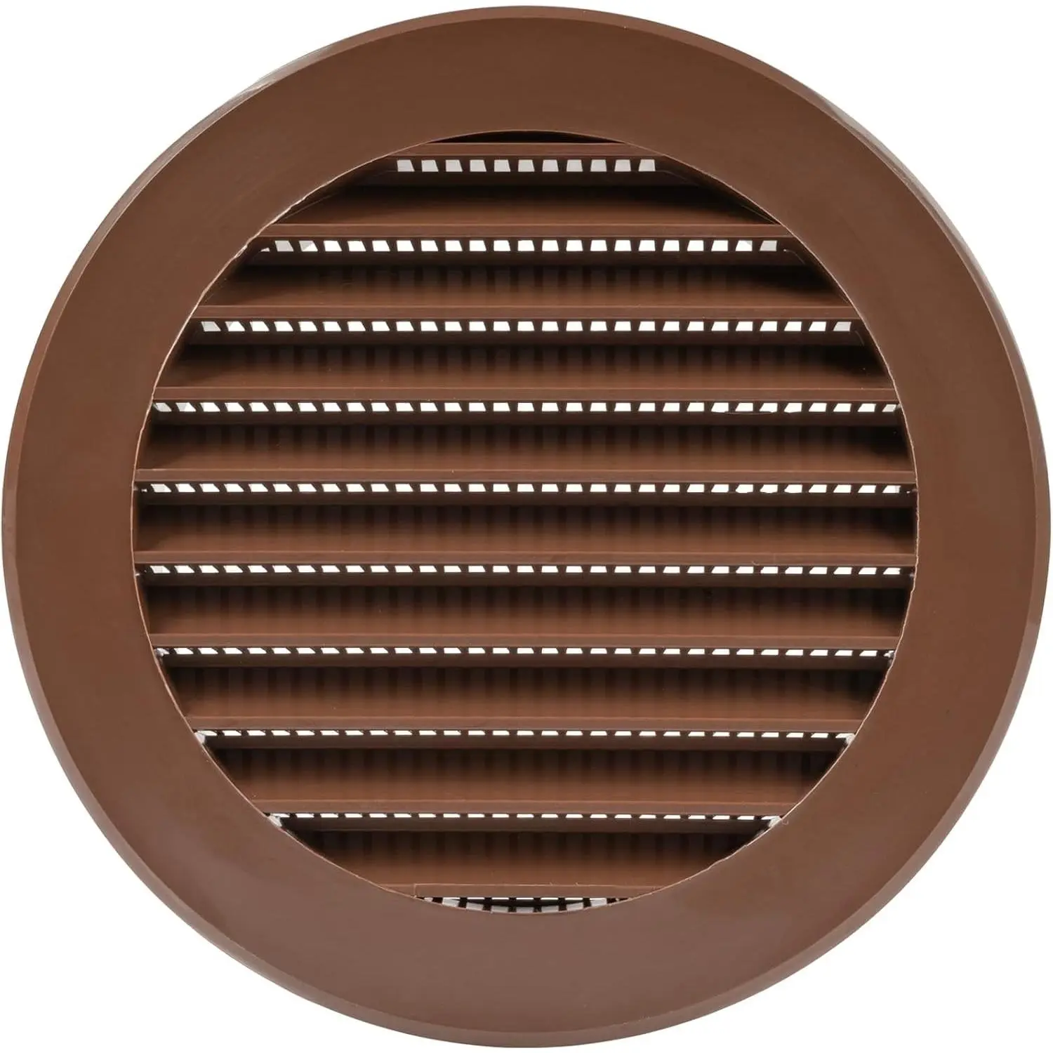 4'' Inch Brown Soffit Vent Cover - Round Air Vent Louver - Grill Cover - Built-in Insect Screen - HVAC Vents for Bathroom, Home Office, Kitchen