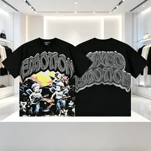 Mixed Emotion Rhinestone Graphic T-Shirt Angel Baby Print Cotton Tee Y2K Streetwear Oversized Short Sleeve Shirt Breathable Casual Summer Top Unisex Couple Matching Gift