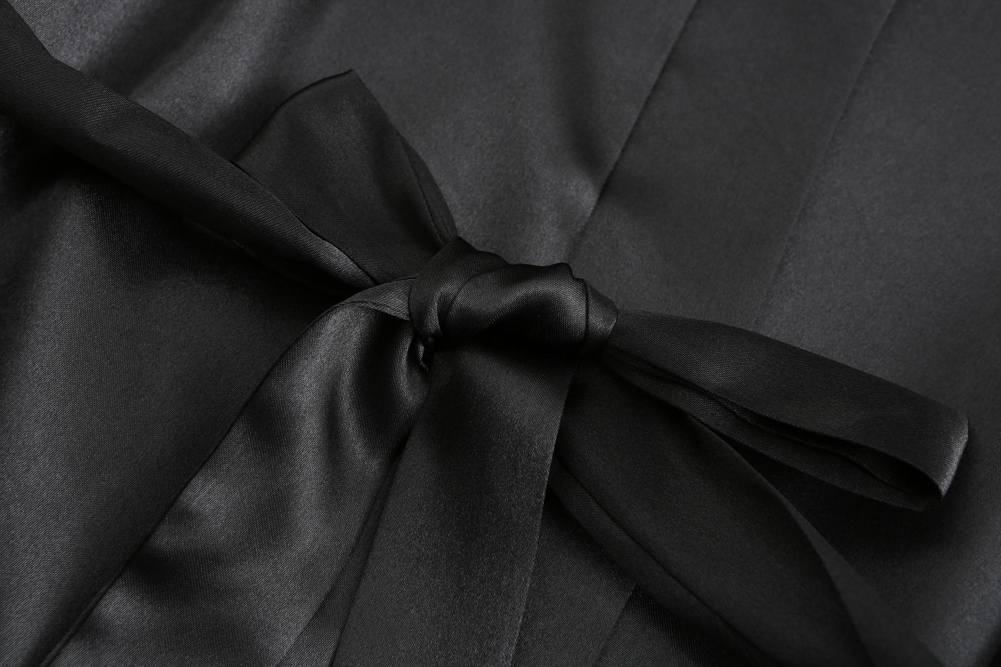 Black Women Silky Satin Robe Wedding Bridal Party Bride Bridesmaid Robes Kimono Loungewear Dressing Gowns