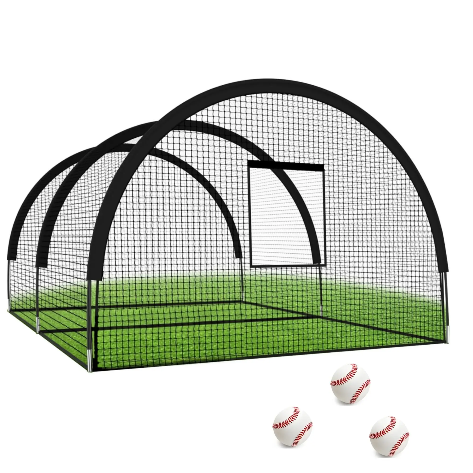 33Ft Baseball Batting Cage, Baseball Training Equipment Netting Cages, With Frame & Net -  Ideal for Baseball, Softball, Golf - Great for Backyard or Field Training