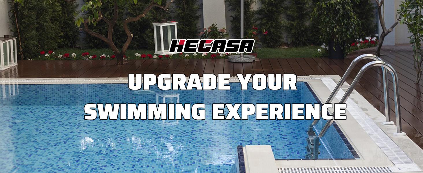 HECASA 3 Step Swimming Pool Ladder with Anti-Slip Pads for Indoor/Outdoor In-Ground Pool 300LBS Capacity Easy to Assemble and Climb 304 Stainless Steel