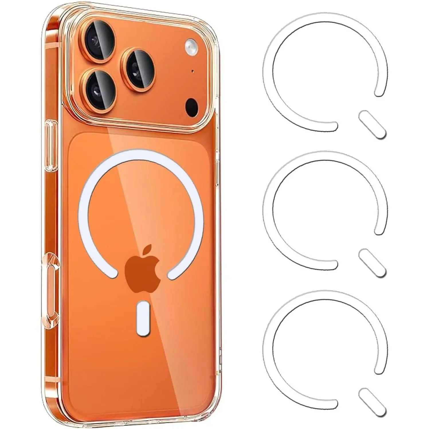 for MagSafe Ring -  Metal Ring Sticker for  Charger Compatible with Magsafe Accessories &   for  17/16/15/Air,Galaxy Series and Phone Case - White