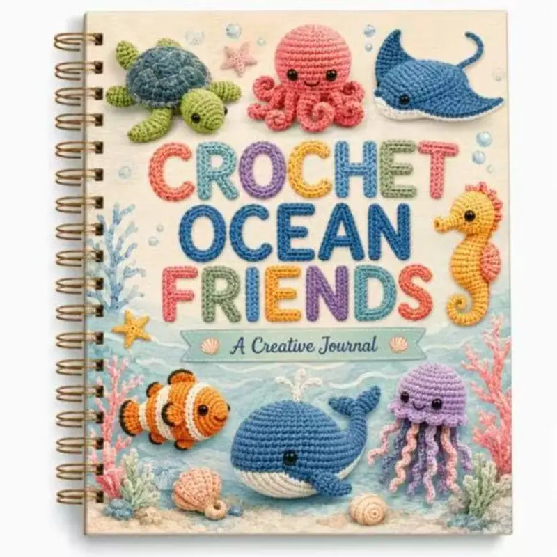 Creative Crochet Hook Journal, Ideal for Handmade Enthusiasts, Project Tracking, Yarn Inventory, Finished Works Archive, Perfect Gift