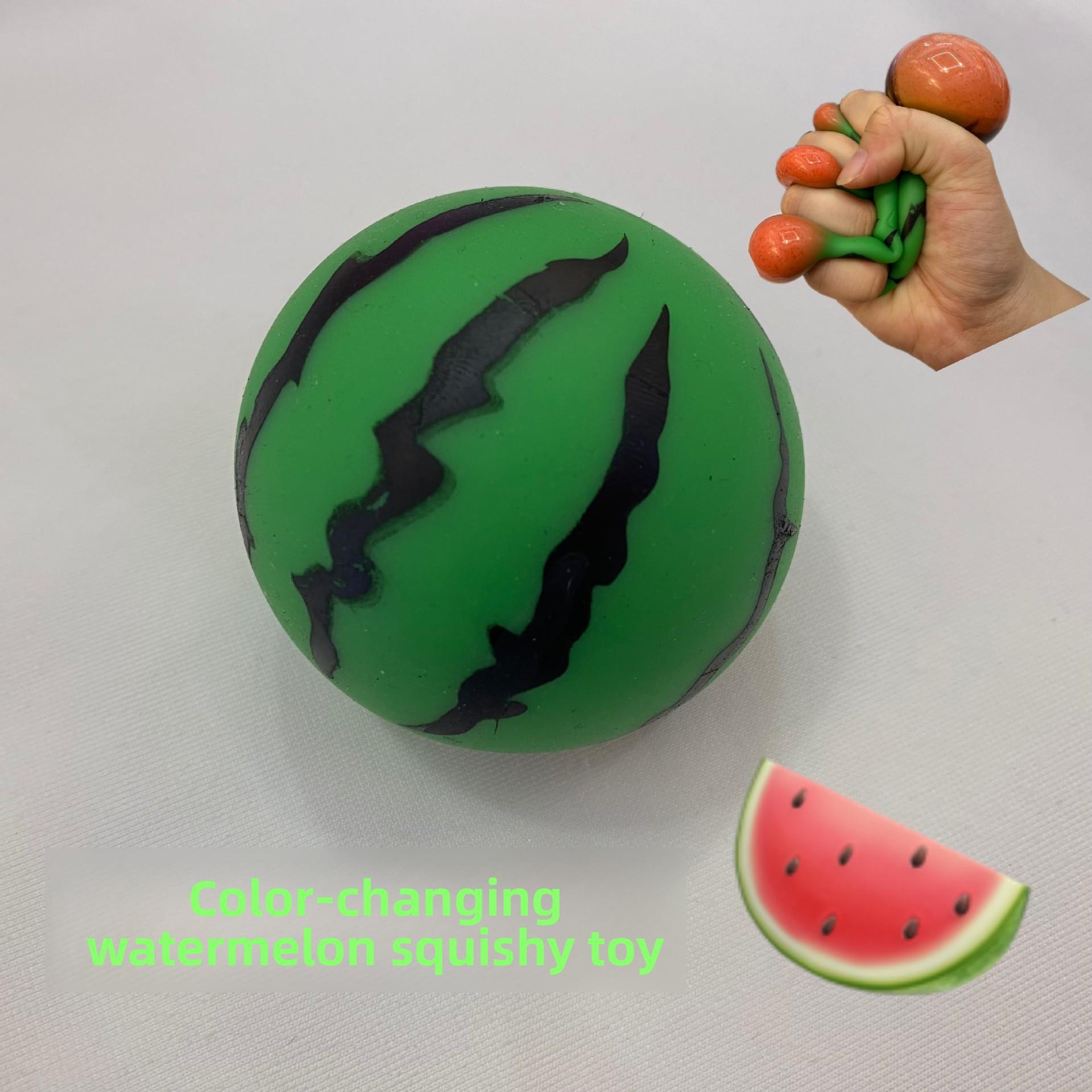 Color Changing Watermelon Squishy Toy, Realistic Fruit Stress Relief Fidget