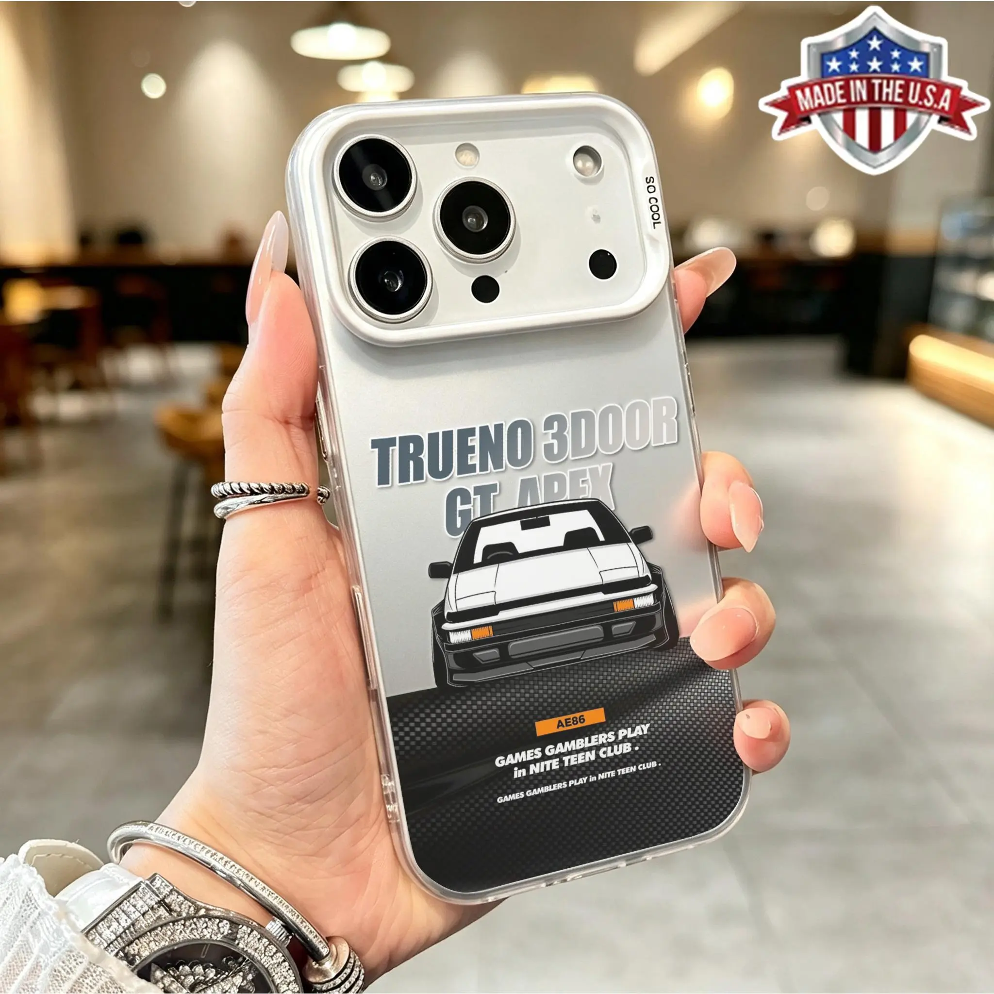 AE86 Trueno 3Door GT Apex Phone Case For iPhone 17 16 15 14 Pro Max 13 12 11 XR XS X Plus Air Premium Unisex Slim Shockproof Anti Drop Protective Durable PC Hard Case