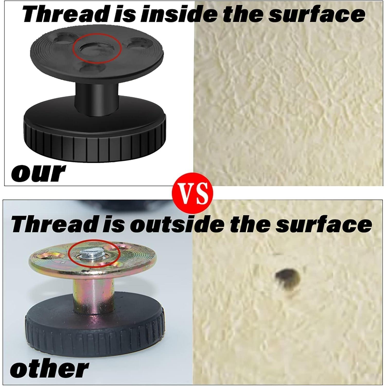 8 Pcs Adjustable Threaded Headboard Stoppers/Bumper Against Wall, Behind Bed Frame Protector Antishake Tool, Bed Shake Support Stabilizer Device for Anti-Knocking,Banging, Metal