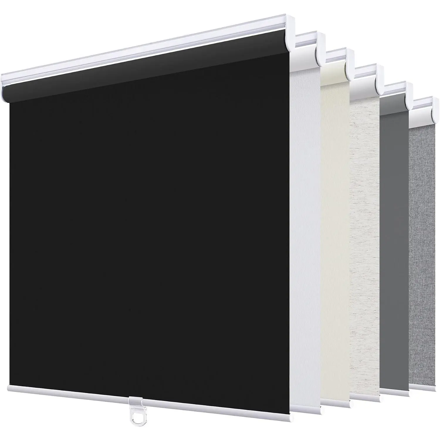 Cordless Roller Shades Blinds, 23" W x 72" H, Black