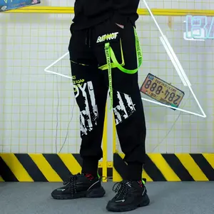 Men's Tactical Cargo Pants Casual Streetwear Techwear Sweatpants Black Hip Hop Joggers Cyberpunk Pants for Men