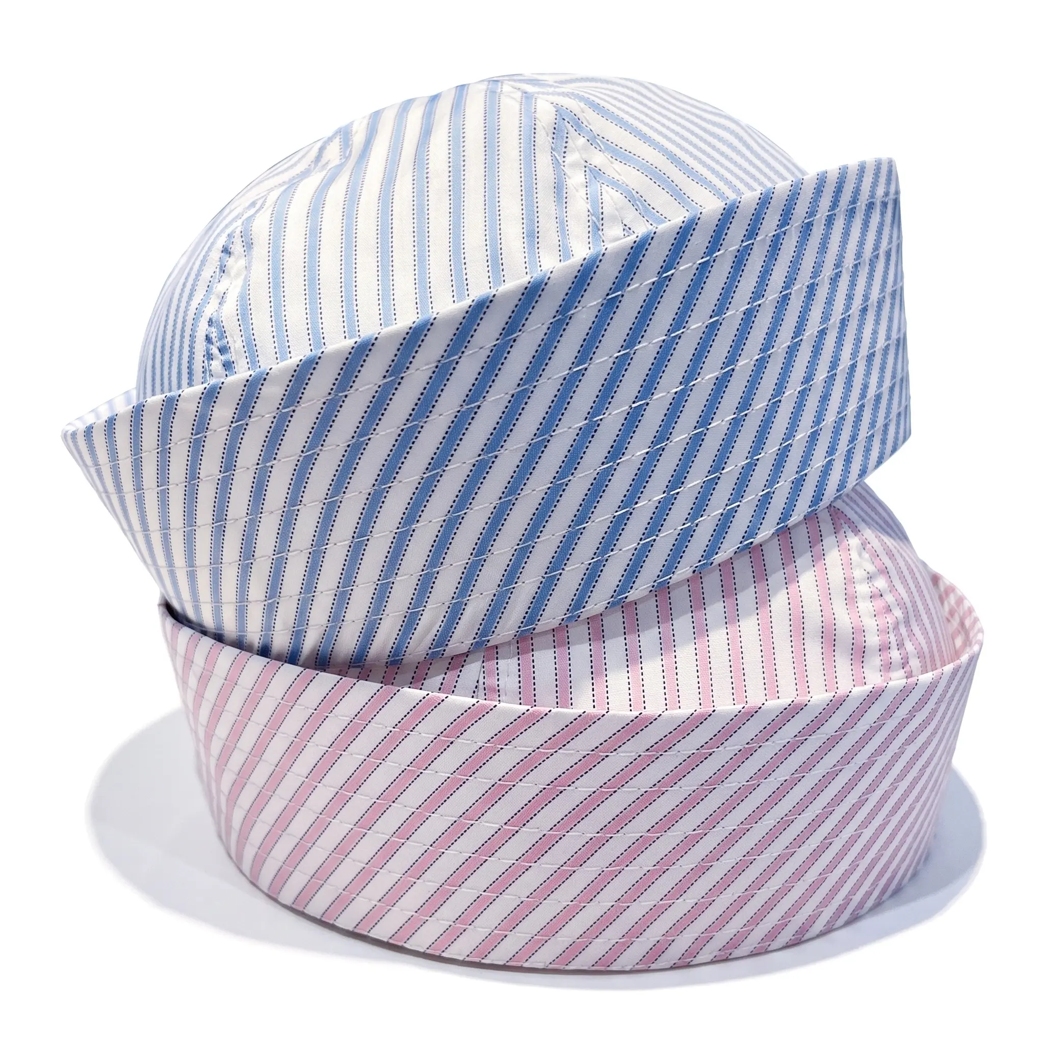 Cute Striped Sailor Hat For Women Breathable Polyester Foldable Brim Korean Style Minimalist Cap All Seasons Solid Color Plain Round Crown