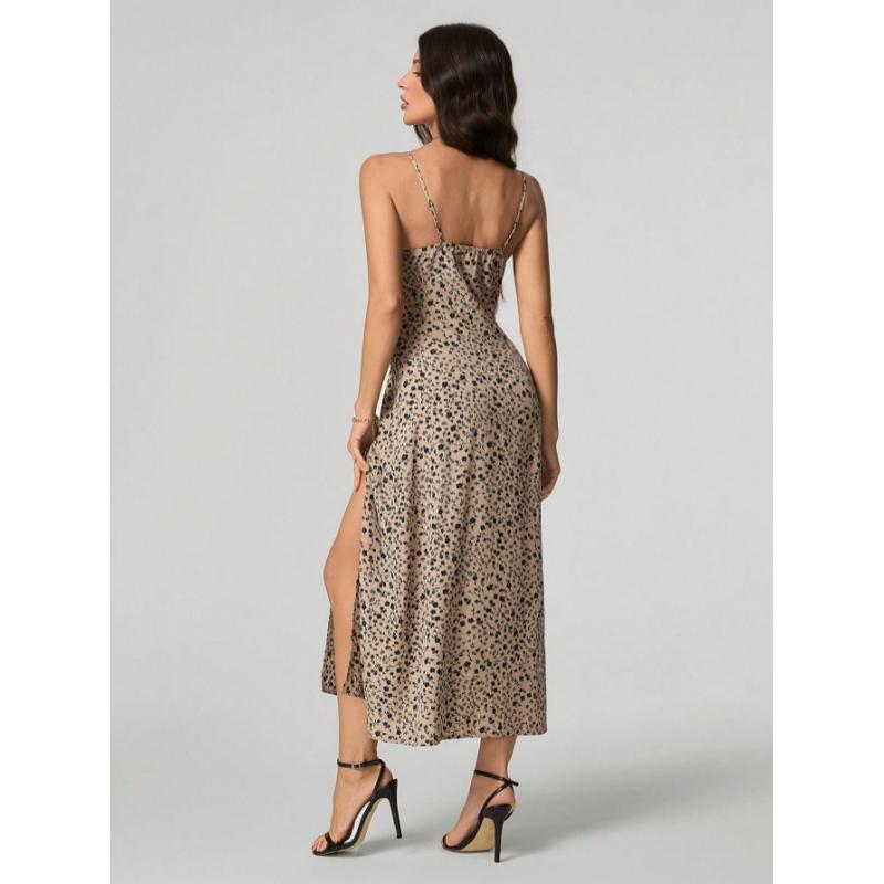 SHEIN Tall Women's Floral High Slit Sleeveless Dress