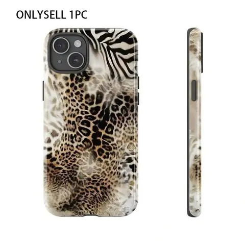 Animal Print Cheetah Zebra Tiger Phone Case Casing Retro Design, compatible with iPhone 11, 12, 13, 14, 15, 16, 17 Pro Max, and 17 Air