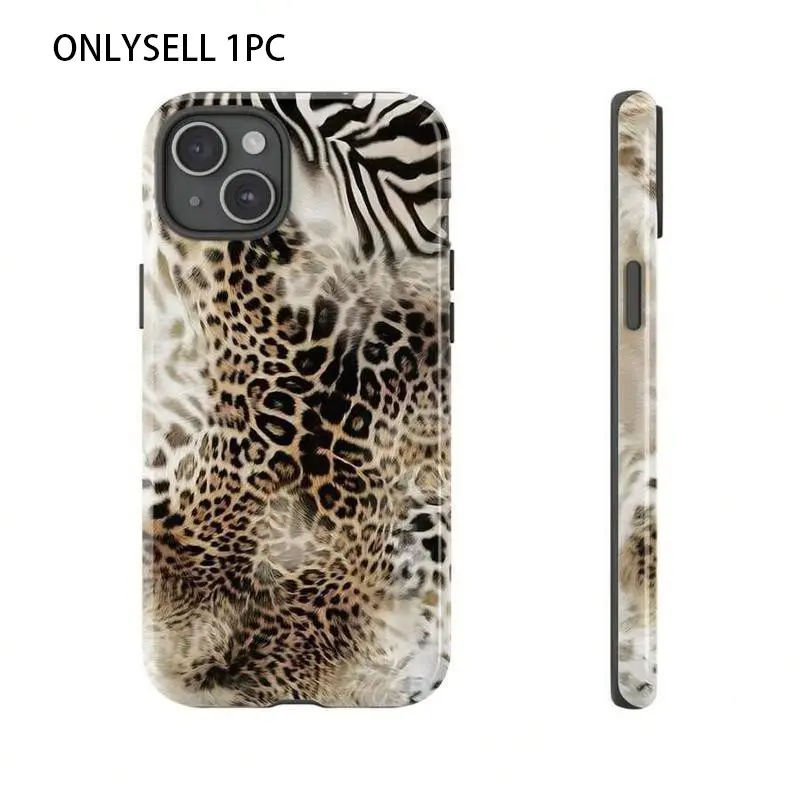 Animal Print Cheetah Zebra Tiger Phone Case Casing Retro Design, compatible with iPhone 11, 12, 13, 14, 15, 16, 17 Pro Max, and 17 Air