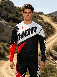 2026 New Motorcycle Sport Shirt, Quick-Dry Mountain Bike T-Shirt, Long Sleeve Downhill Sports Wear, Camo Breathable Men's Fitness Top