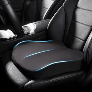 Soft Memory Foam Seat Cushion Comfort Coccyx Pad for Office Car Home Wheelchair Black Washable Cover with Carry Handle High-Density Support 18.5"x16.5"x3.14" Firm Support for Full Body Comfort