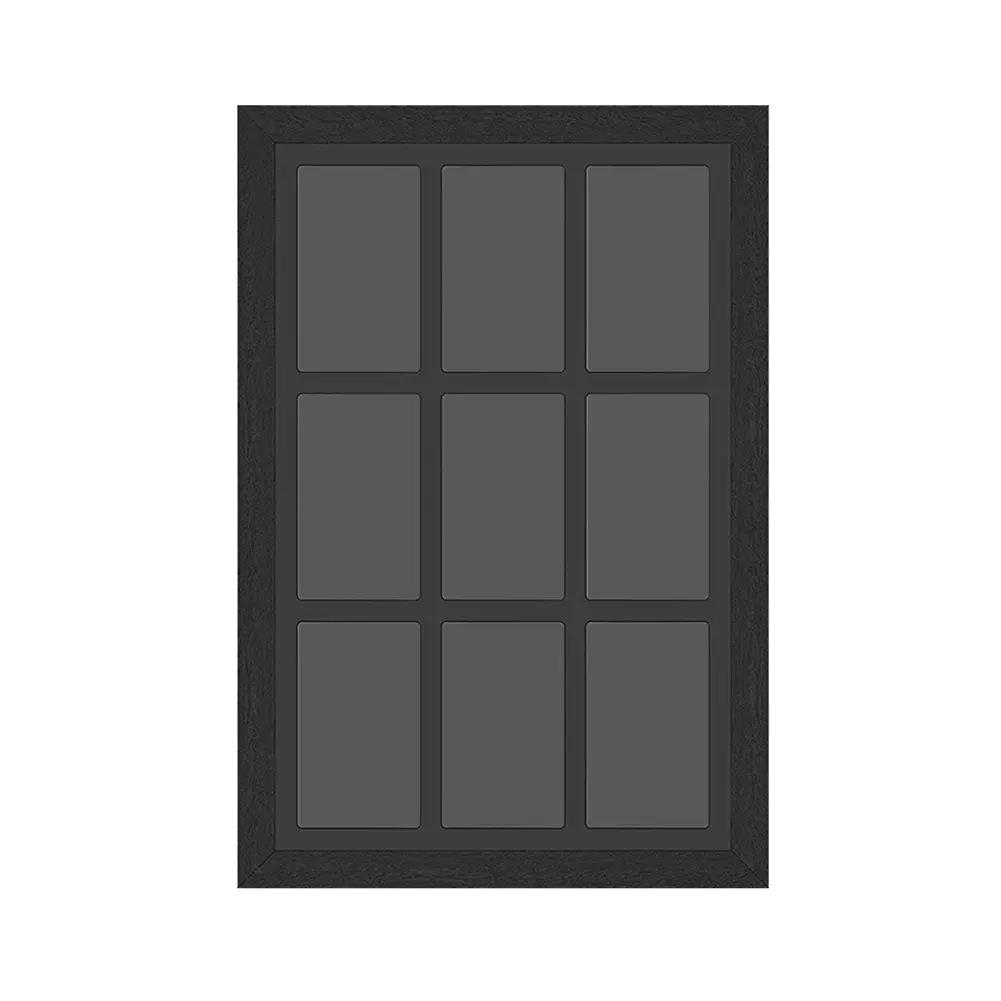 9-Grid Display Case Wood Clear PET Wall Mount Cabinet Fit PSA Card Sleeves, Easy Assemble Horizontal Vertical Hanging Frame for Baseball Basketball Hockey Cards Holiday Gift