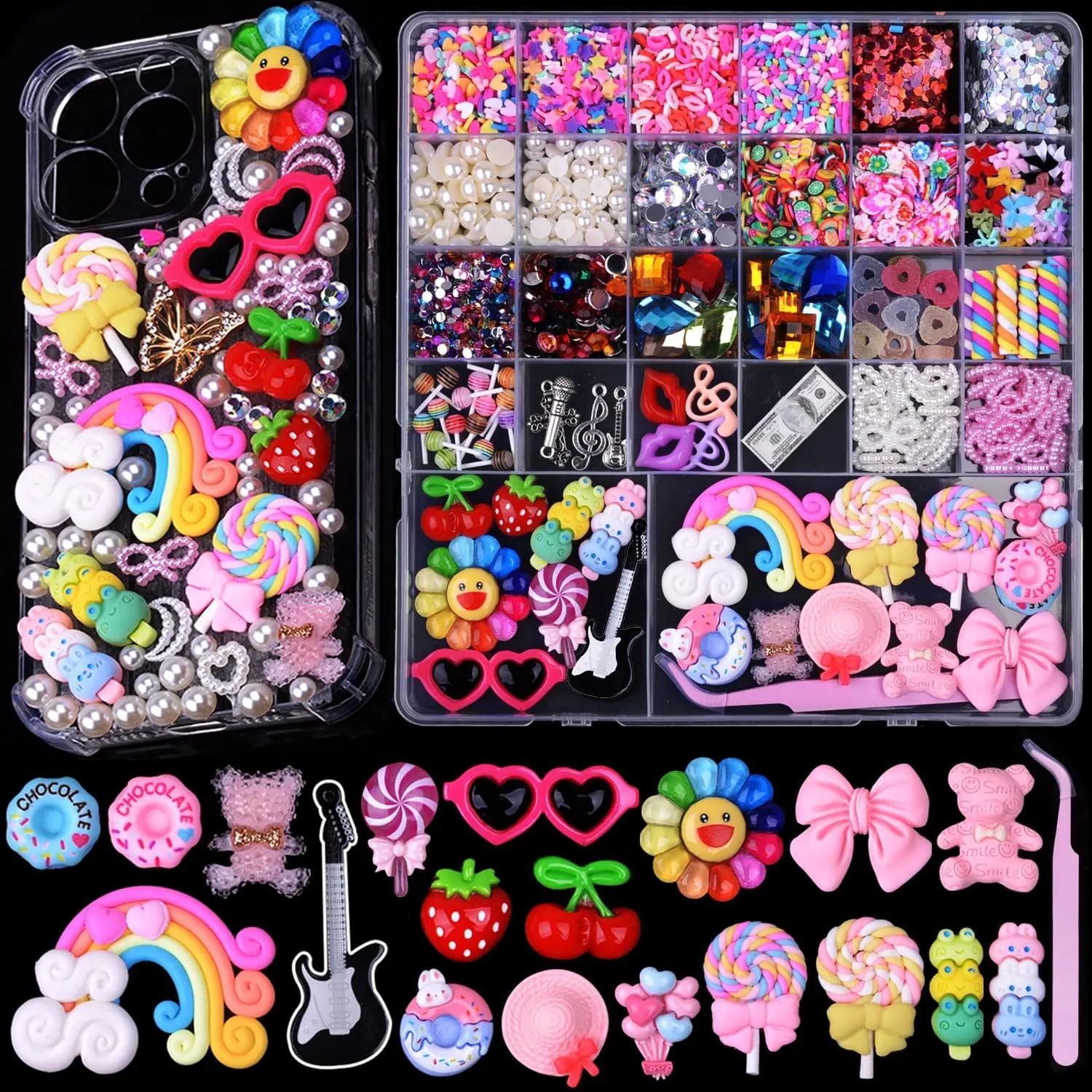 3980-Pcs Multi-Color Cute Charms Set - C1#Style 3 All Seasons Charms Making Supplies, DIY Beading & Jewelry Making, Slime Making Crafts Ornaments