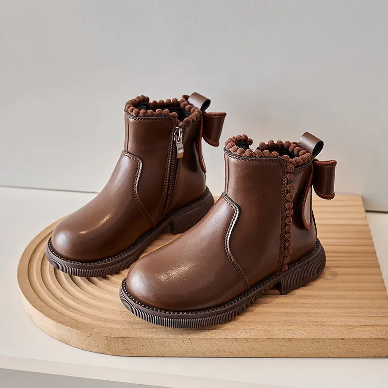 Girls Autumn & Winter Elegant Soft Warm Boots, Stylish Versatile Non-Slip Outdoor Toddler Footwear, Comfortable Casual Children Ankle Boots, Great For Daily Outdoor Strolls, Family Trips And All Season Casual Outfits For Little Girls