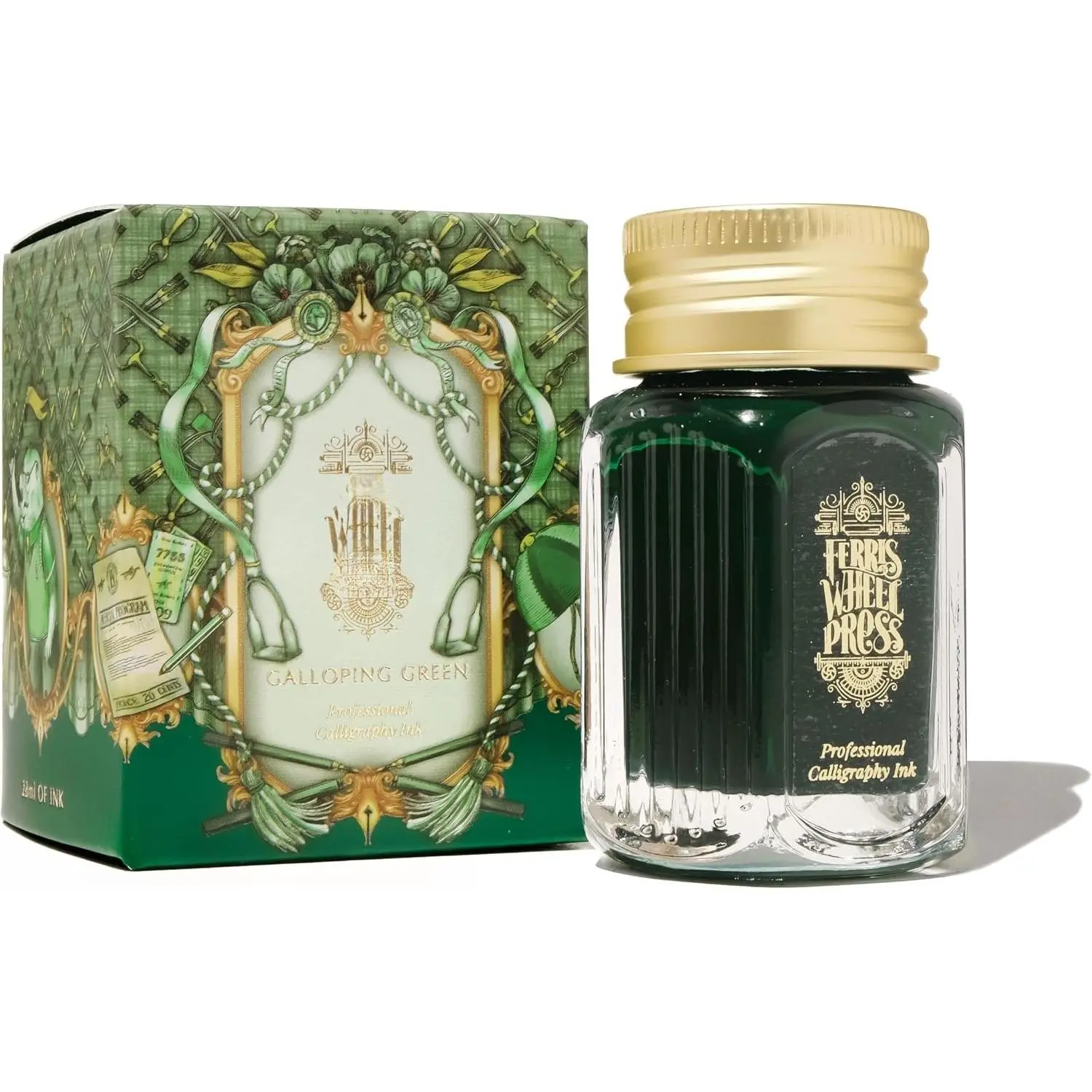 , Calligraphy Ink, Galloping Green, Deep Racing Green, 28ml