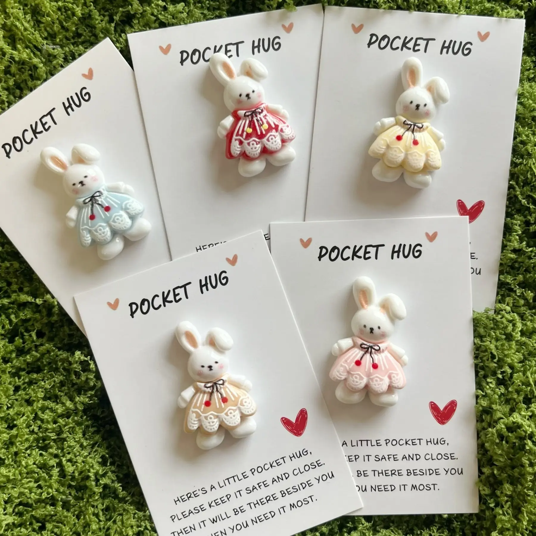 5pcs Happy Easter Graduation Party Gifts, Colorful Bunny Pattern, Pocket Hug Card, Holiday Souvenir, Ideal for Various Occasions