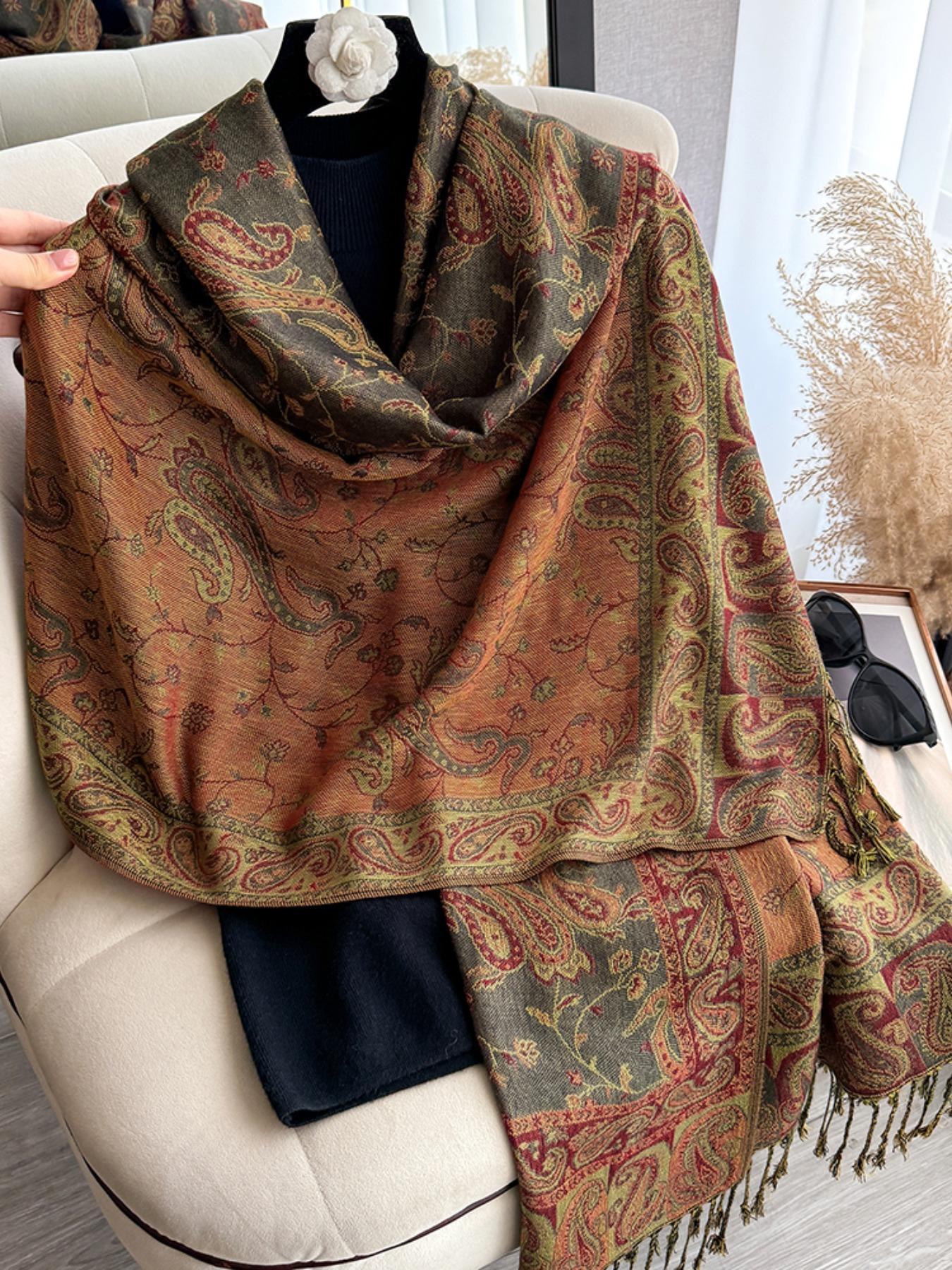 1 Bohemian headscarf, paisley-designed shawl, lightweight texture, beautiful Pashmina shawl, long printed scarf