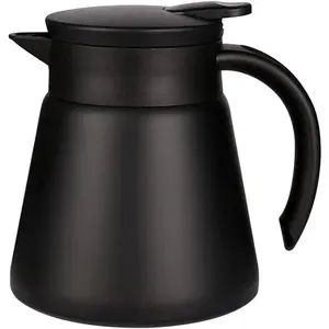 Thermal Coffee Carafe Tea Pot 20 Oz Stainless Steel Insulation Pot Double Wall Vacuum Insulated Coffee Water & Beverage Dispenser (Black)