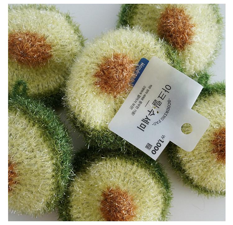 [3-Pack] Korean-style simulated avocado dishcloth, simulated toast bread dishcloth, simulated garlic head non-greasy cleaning cloth, easy to clean and lint-free household items