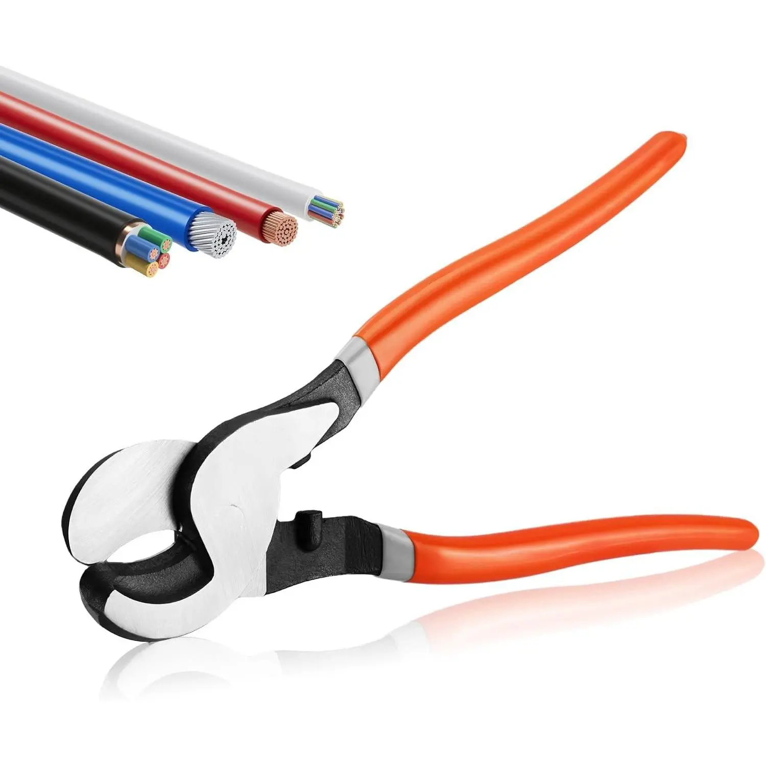10-Inch Heavy-Duty Cutter, Ideal for Soft Copper Cables and Communication Wires, Delivers Clean Cut, Cuts 4/0 Wire