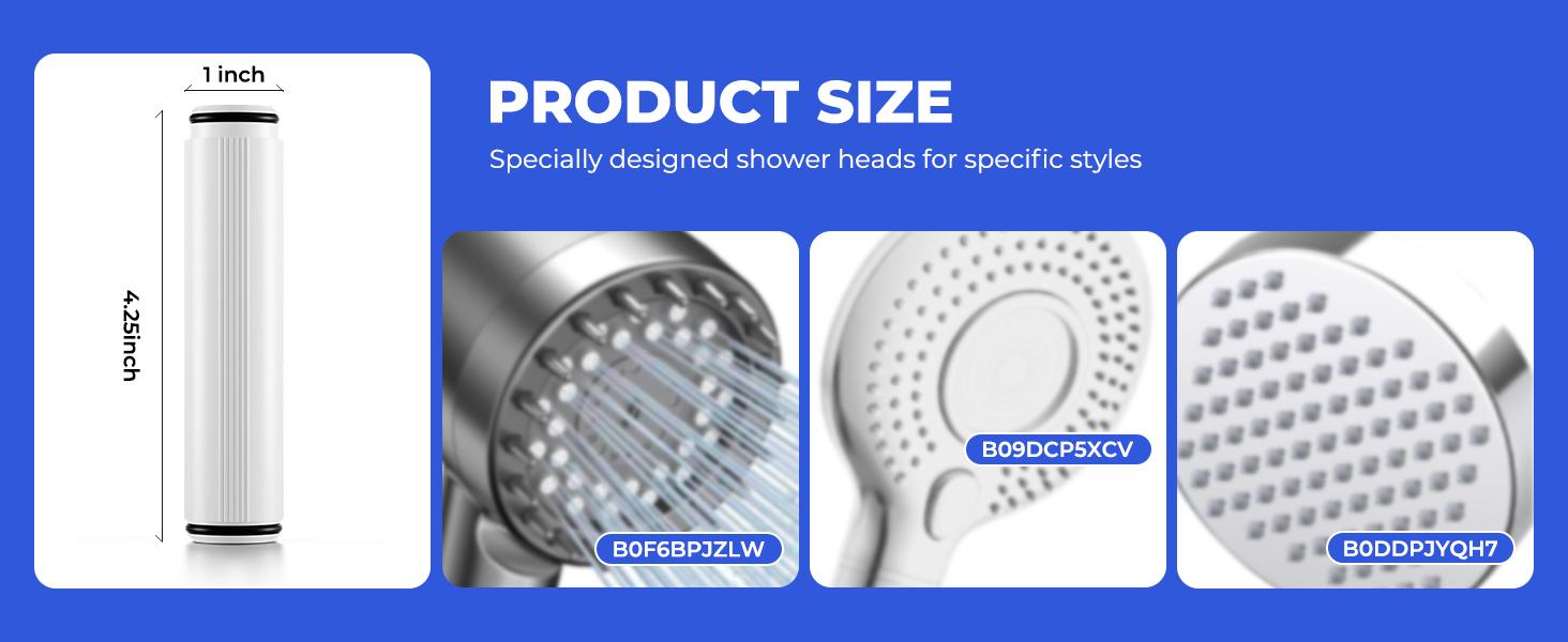 4 Pack Shower Head Compatible with Feellso Shower Head, Hard Softener Cartridge, Removes Chlorine and metals to Improve Skin & Hair