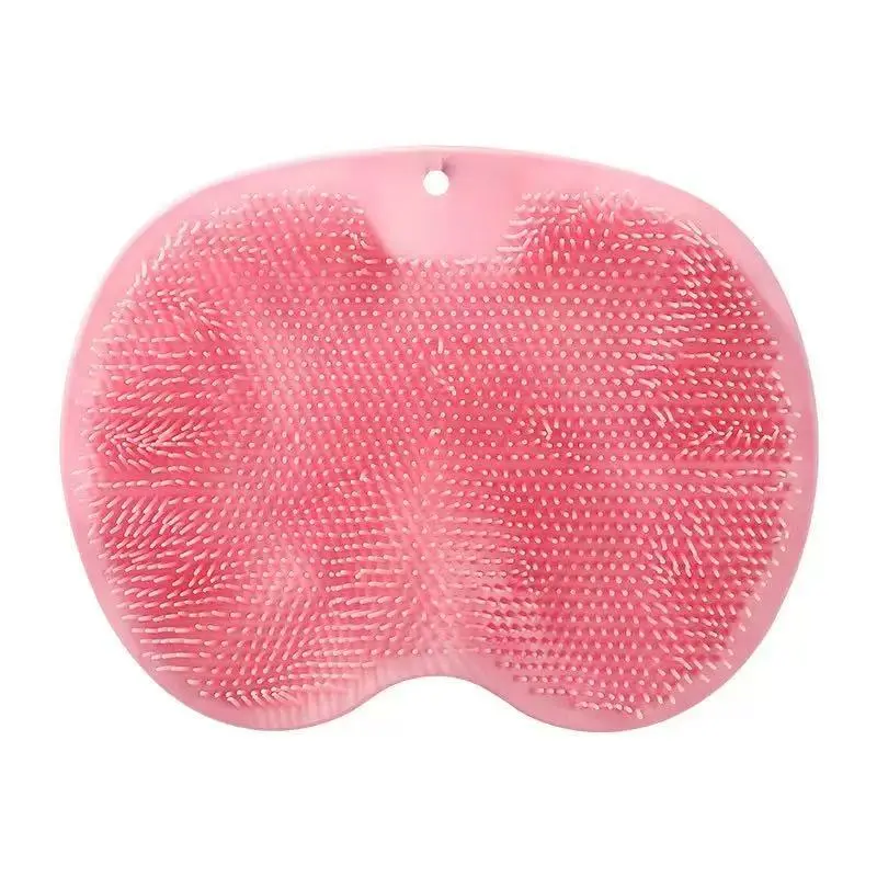 Silicone Shower Back & Foot‑Cleaning Pad with Soft Exfoliating Bristles, Wall‑Mounted Non‑Slip Foot Massager Scrubber with Heavy‑Duty Suction Cups, Multifunctional Bathroom Body‑Care Accessory   home essentials bathroom decor door mat anti-slip bottom
