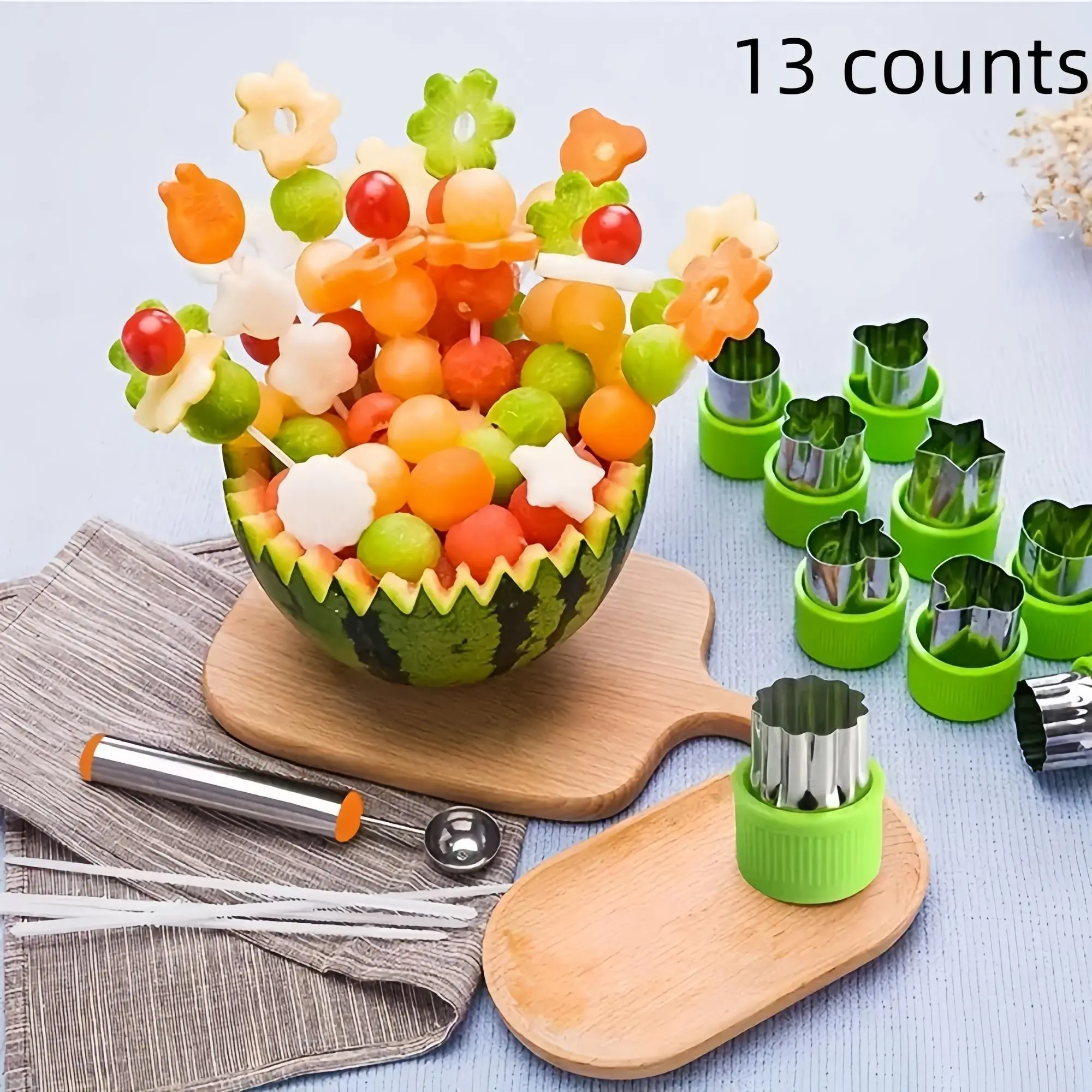13-Piece Kitchen Mold Set, Baby Food Butterfly Noodle Molds, Vegetable Cutter Molds, Stainless Steel Cookie Press Molds, Home Use, Bakeware