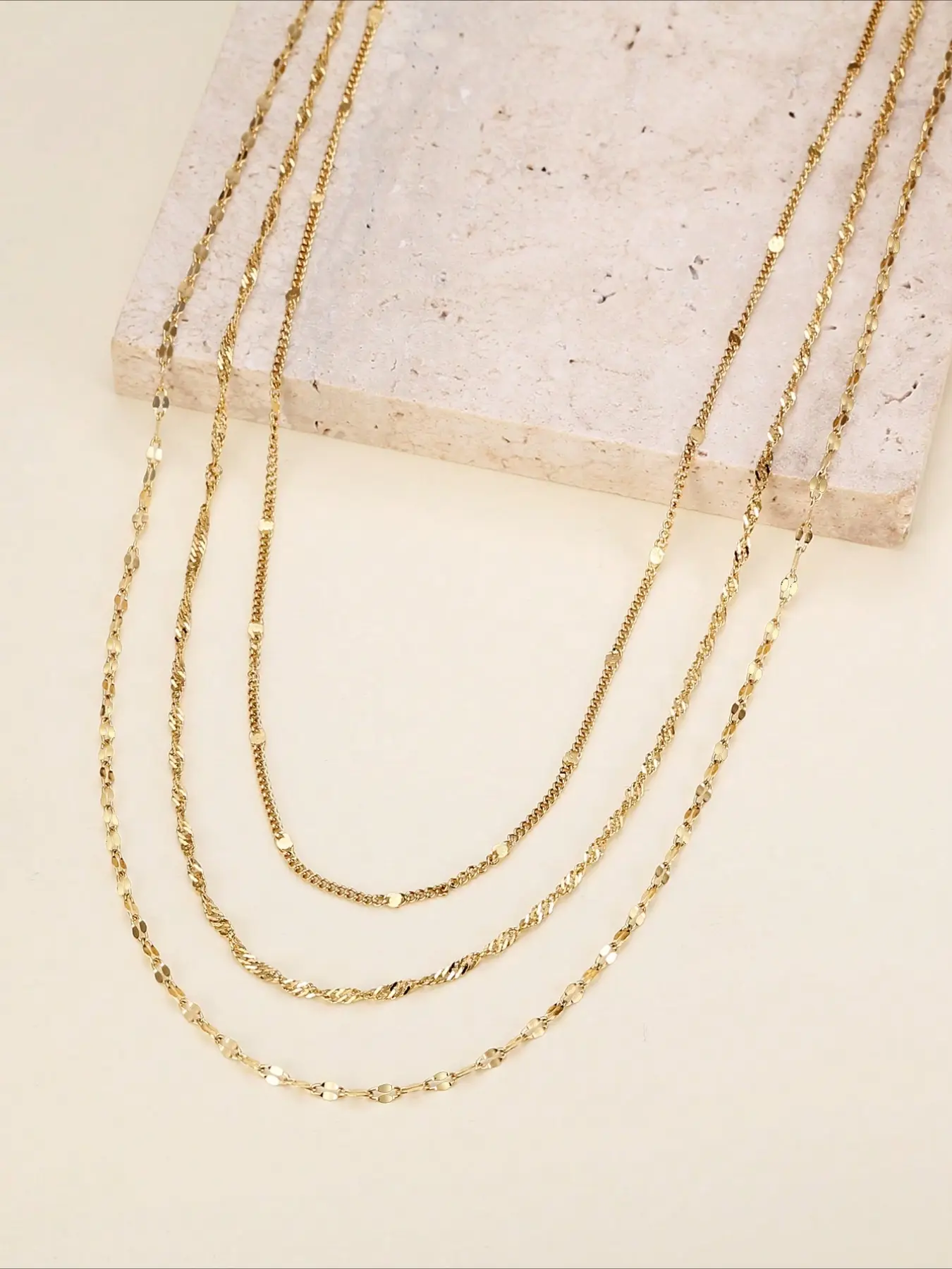 Three-Layer Stainless Steel Necklace, Adjustable Extender Chain, Versatile Wear, Elegant Lightweight, All Seasons, Casual Style