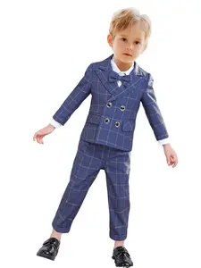 Bebekids Boys 4 Piece Ceremony Ready Set+Blazer+Vest+Pants+Bowtie Exquisite Tailored Fit For Adult Ceremony Piano Performance Host Speech Special Occasions No Shirt--XT8809