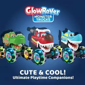 Cross-border children's toys: boys' light-up toy car, inertia push light-up monster truck toy, popular online sensation wholesale
