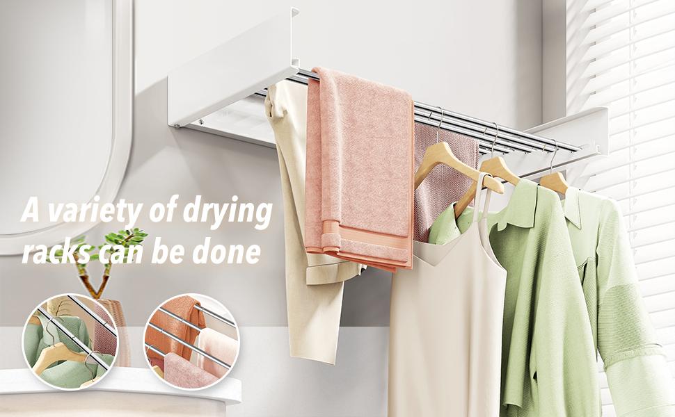 Wall Mounted Drying Rack,32 inches,Foldbale, Clothes Drying Rack,Laundry Drying Rack Wall,Drying Rack Clothing Saver,Retractable,Collapsible,Folding Laundry Rack,White Wall Mounted Drying Rack,32 inches,Foldbale, Clothes Drying Rack,Laundry Drying Rack Wall,Drying Rack Clothing Saver,Retractable,Collapsible,Folding Laundry Rack,White