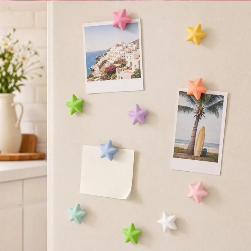 Cute Star Refrigerator Magnets.10-Pack Mini Magnets for Photos & Notes, Great Kitchen Accessories, Decorative Fridge Magnets