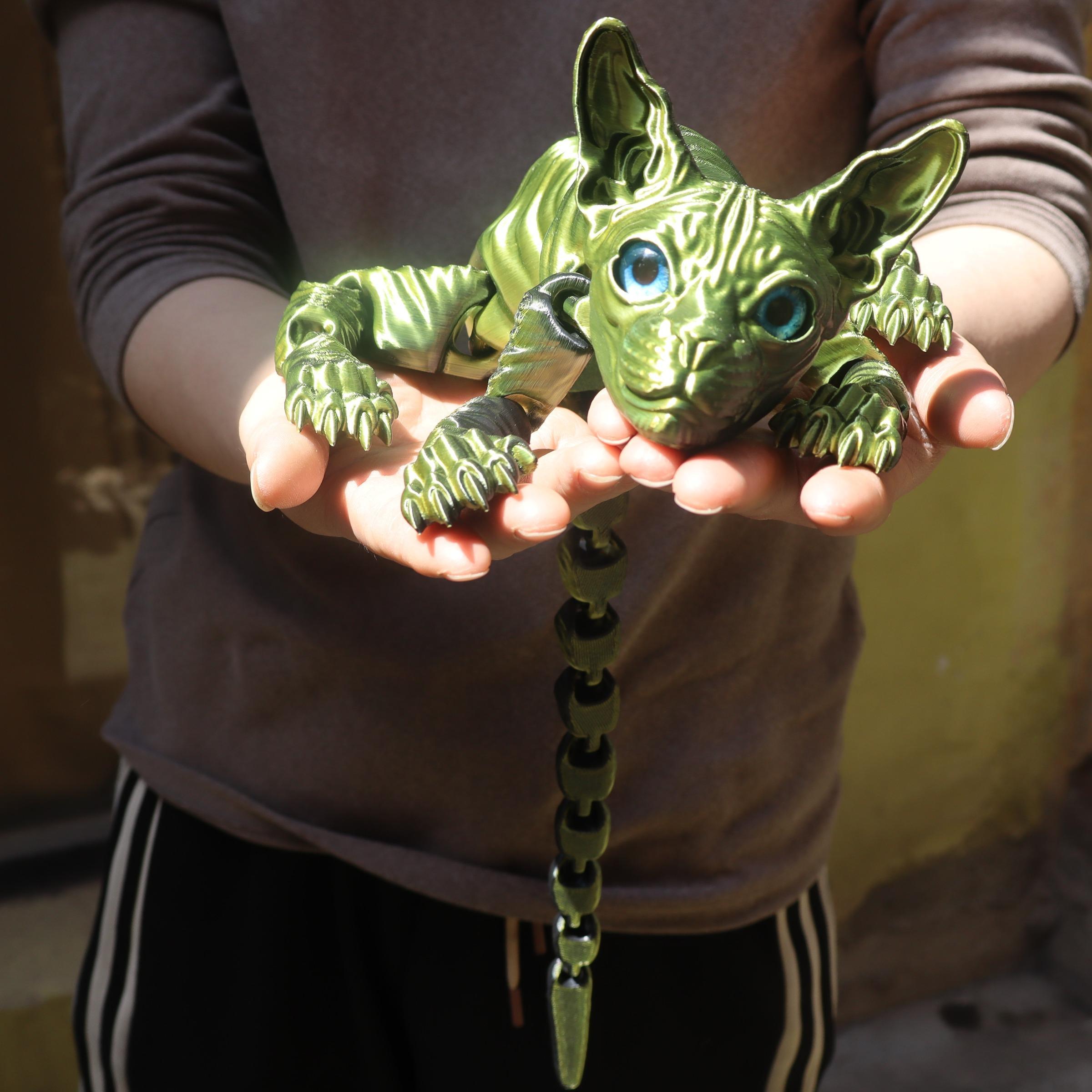 3D Printed Cat Figurine, Collectible Figurines, 1 Count Realistic Cat Statue, Desktop Ornament for Living Room Bedroom Home Office, Gift for Cat Lovers