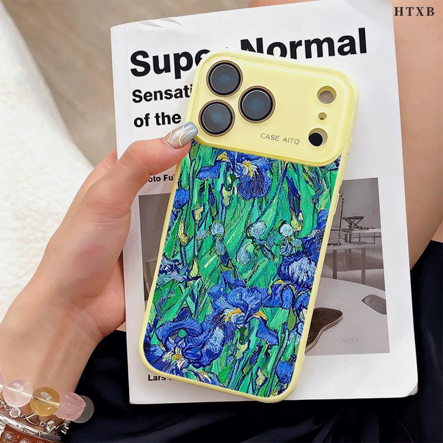 Artistic Oil Painting Plant Case for iPhone 17 Pro Max 17Air 17 16E 16 15 14 13 12, Ultra Skin-Friendly TPU, All-Inclusive Glass Lens Protection, Aesthetic Botanical Floral Gift, Trendy Dopamine Ins Style Cover, Shockproof Slim Case, Lens Window