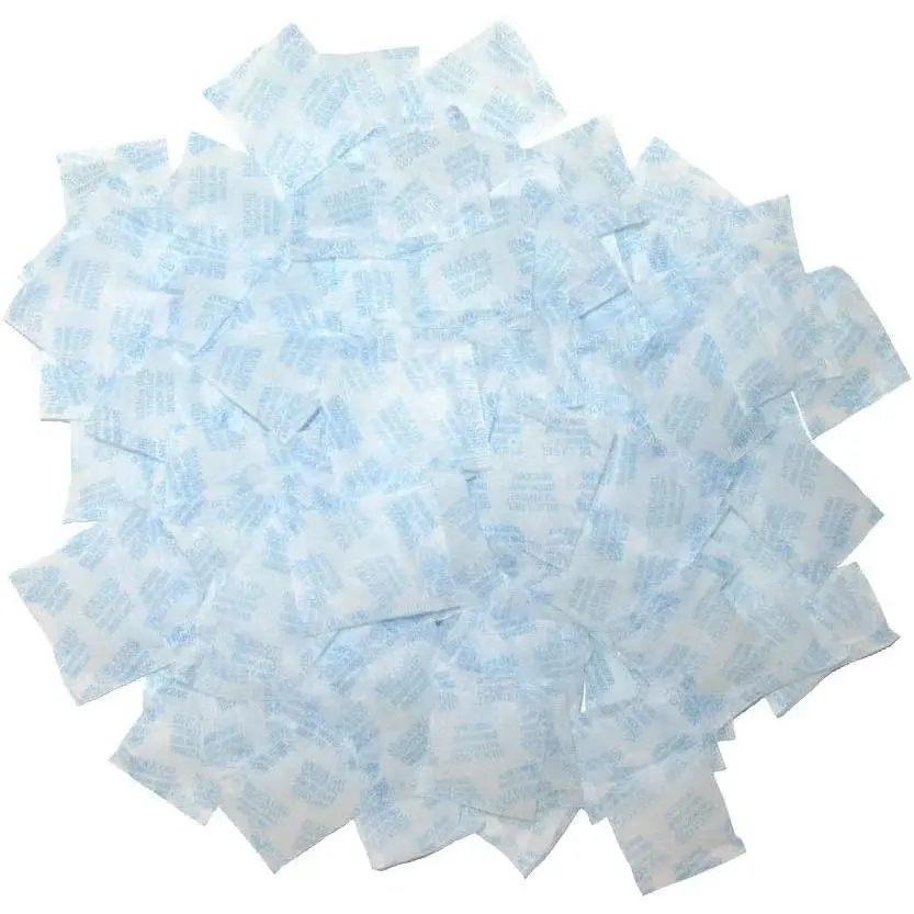 Silica Gel Packs 100 Packets 2 Gram Desiccant Moisture Absorber Oil Resistant for Food Storage Safes