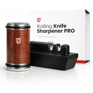 Sharpener Pro - Professional Rolling  Sharpener Kit with  and Ceramic Discs -  & Safe Manual  Sharpener with  Base, 15? & 20? Angles for Razor-