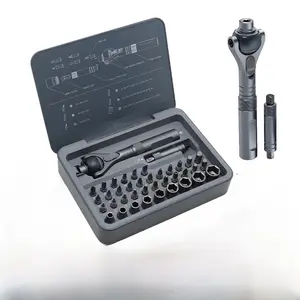 40-Inch Magnetic Ratchet Screwdriver Set, Rs2 Ratchet Screwdriver Kit with Detachable Handle, Precision Repair Tool for Electrical, Auto, Bike, Furniture
